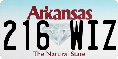 AR license plate 216WIZ