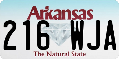 AR license plate 216WJA