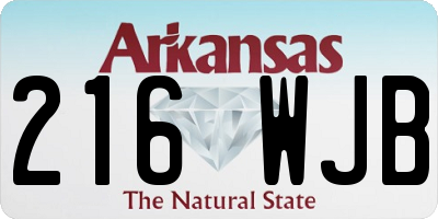 AR license plate 216WJB