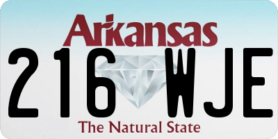 AR license plate 216WJE