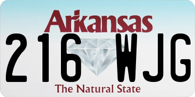 AR license plate 216WJG