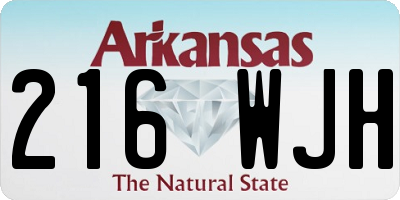AR license plate 216WJH