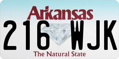 AR license plate 216WJK