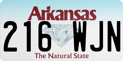 AR license plate 216WJN