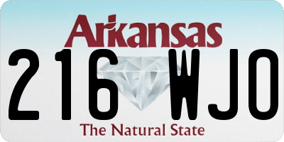 AR license plate 216WJO