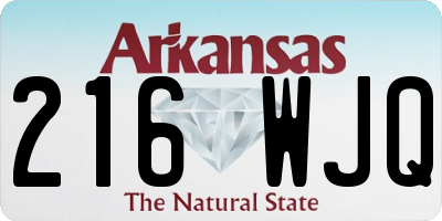 AR license plate 216WJQ