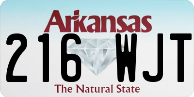 AR license plate 216WJT