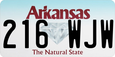 AR license plate 216WJW