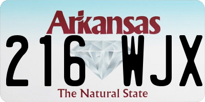 AR license plate 216WJX