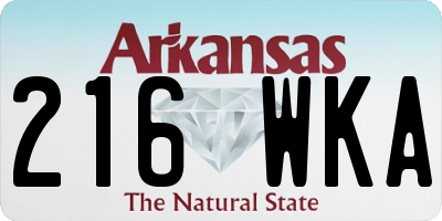 AR license plate 216WKA