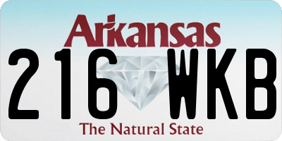 AR license plate 216WKB