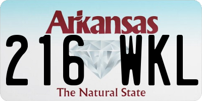 AR license plate 216WKL