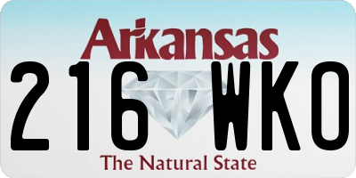 AR license plate 216WKO