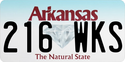 AR license plate 216WKS