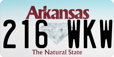 AR license plate 216WKW