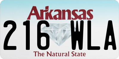 AR license plate 216WLA