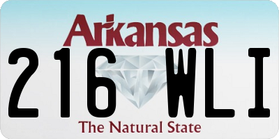 AR license plate 216WLI
