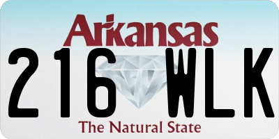 AR license plate 216WLK