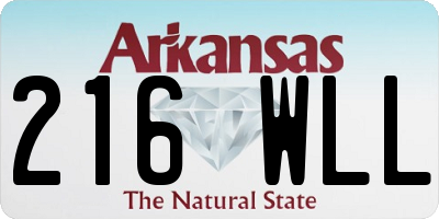 AR license plate 216WLL