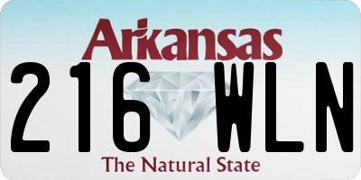 AR license plate 216WLN