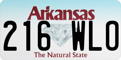 AR license plate 216WLO