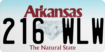 AR license plate 216WLW