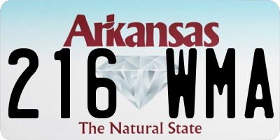 AR license plate 216WMA