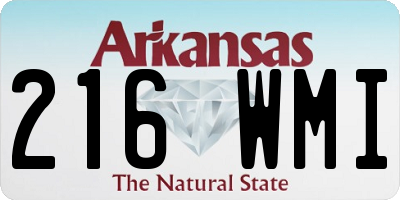 AR license plate 216WMI