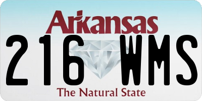 AR license plate 216WMS