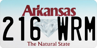 AR license plate 216WRM