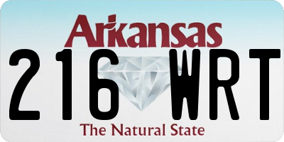 AR license plate 216WRT
