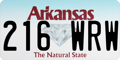 AR license plate 216WRW
