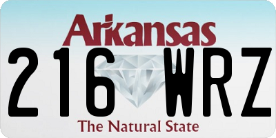 AR license plate 216WRZ