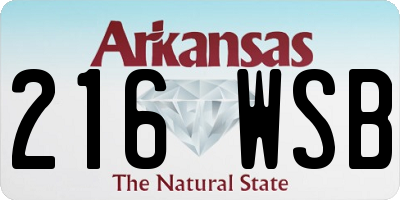 AR license plate 216WSB
