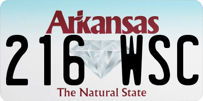 AR license plate 216WSC