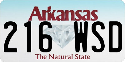 AR license plate 216WSD