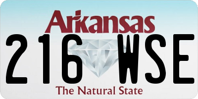 AR license plate 216WSE