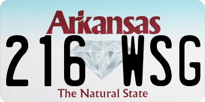 AR license plate 216WSG