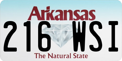 AR license plate 216WSI