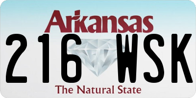 AR license plate 216WSK