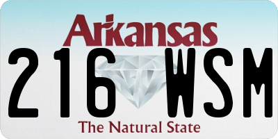 AR license plate 216WSM