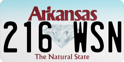 AR license plate 216WSN