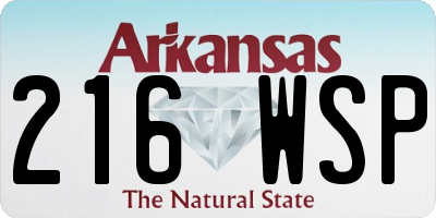 AR license plate 216WSP