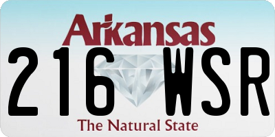 AR license plate 216WSR
