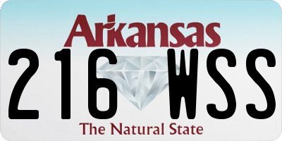 AR license plate 216WSS