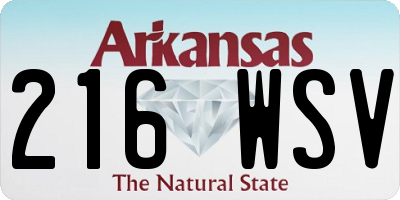 AR license plate 216WSV