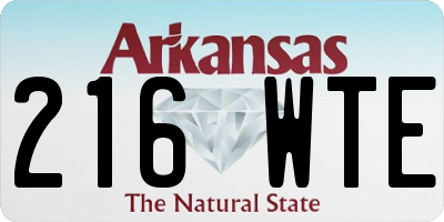 AR license plate 216WTE