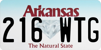 AR license plate 216WTG