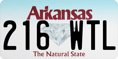 AR license plate 216WTL