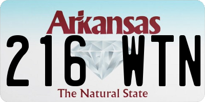 AR license plate 216WTN
